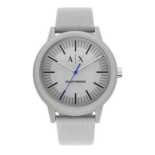 Armani Exchange Solar-Powered Grey Fabric Watch