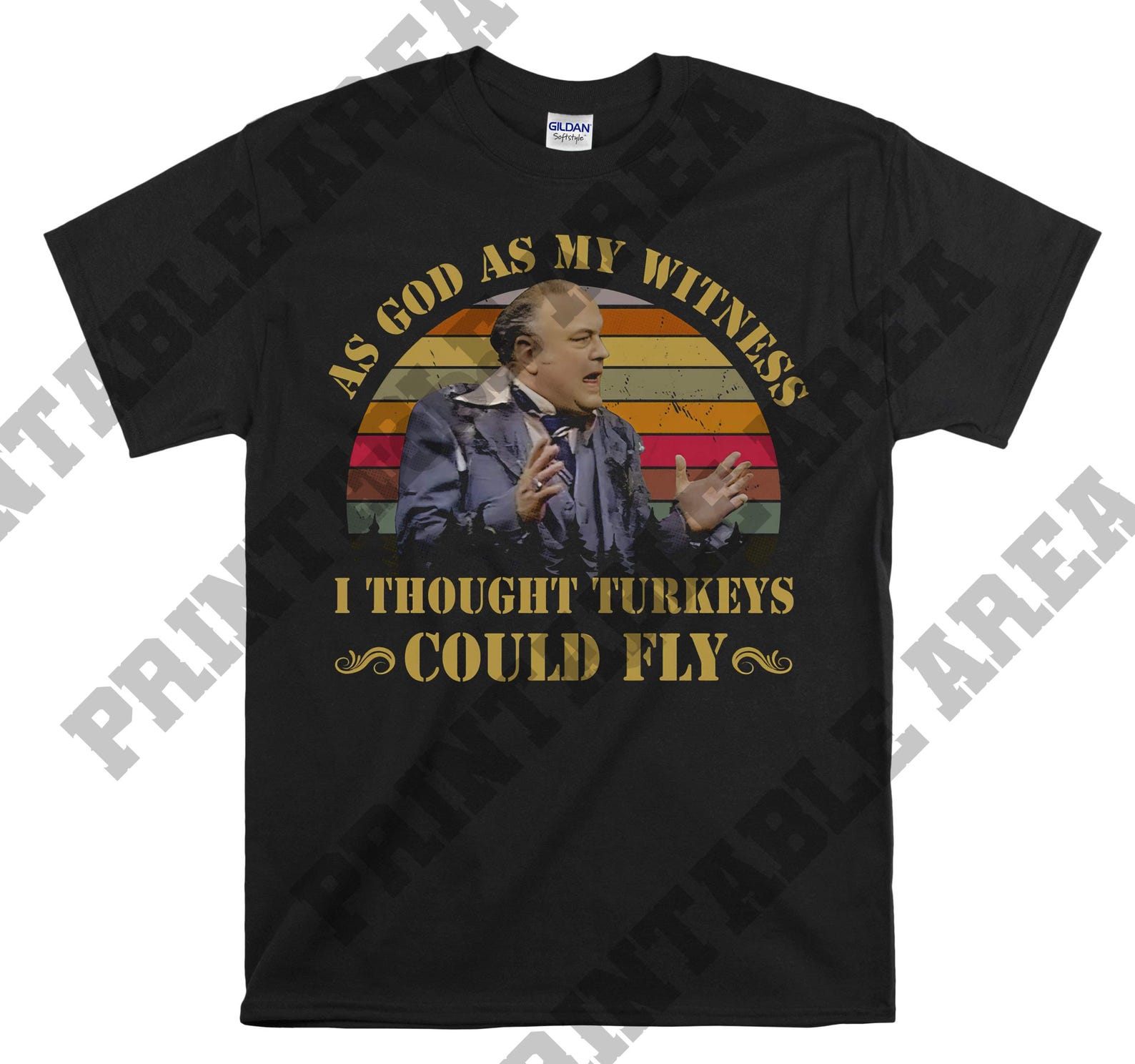 Gordon Jump As God As My Witness I Thought Turkeys Could Fly Vintage Men Unisex T shirt, T shirt, T shirt MO189 XL