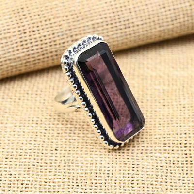 Attractive Amethyst Gemstone Handmade 925 Solid Sterling Silver Jewelry Ring For Wedding Gift