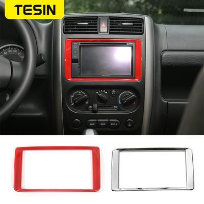 קונסולת לוח המחוונים של טסין ABS קונסולת GPS ניווט ניווט מסגרת כיסוי מדבקות לקצץ לסוזוקי ג'ימי 2011-2017 פנים