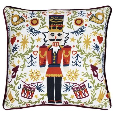 Classic Embroidered Nutcracker Christmas Cushion Cover