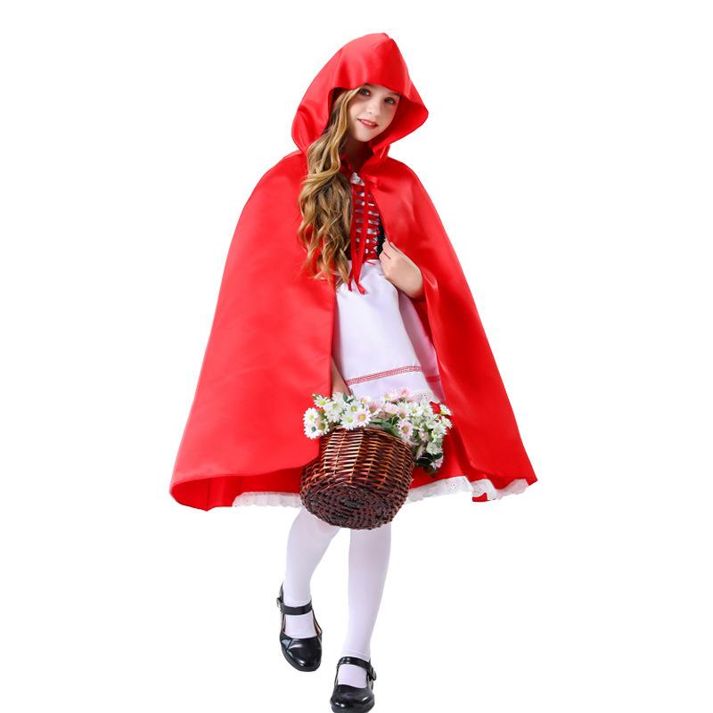 Children's Girl Halloween Little Red Riding Hood Costume Performance Costume Princess Dress Dress Set