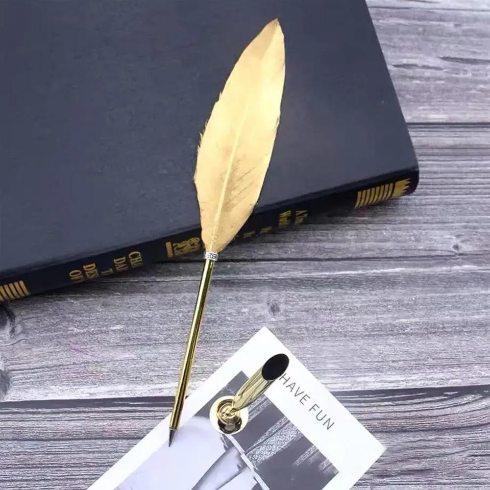 1 Set Multicolor Retro Quill Dip Pen Turkey Feather Pen Quill Oblique + 5 Nibs+ Pen Set Gift Writing Tools Office School Supply