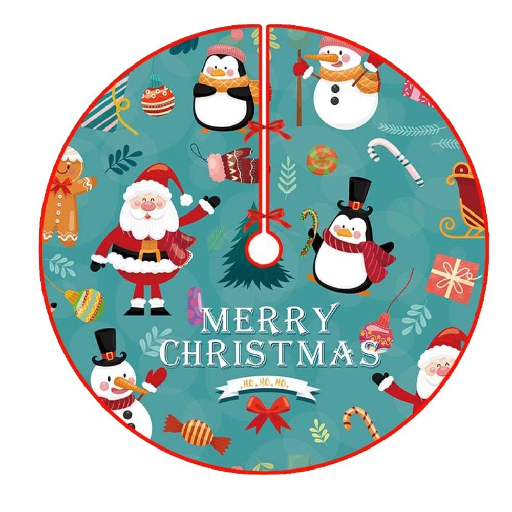 Snowflake Print Christmas Tree Skirt Santa Claus Printed Christmas Decoration  Home Holiday