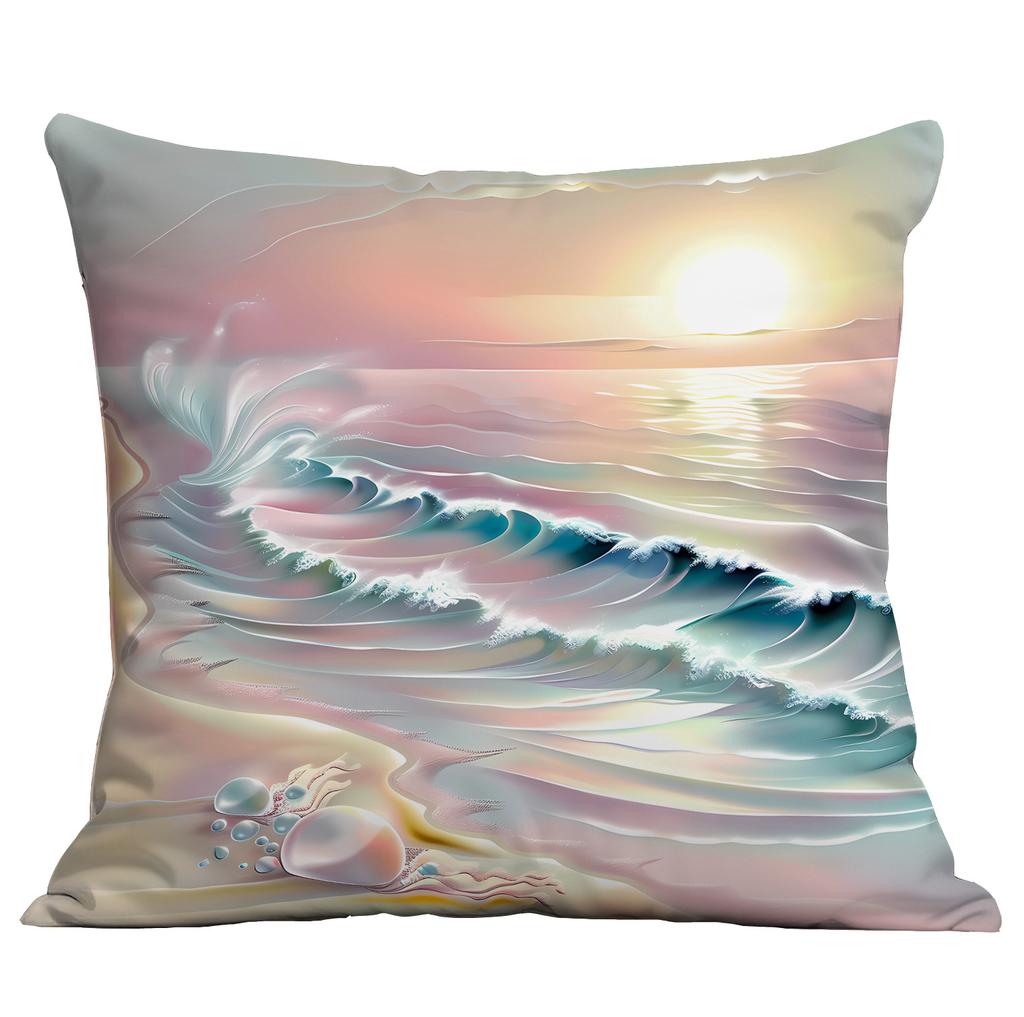 New Beautiful, Romantic and Colorful Beach Pillowcase Marine Life Peripheral Cushion Pillowcase