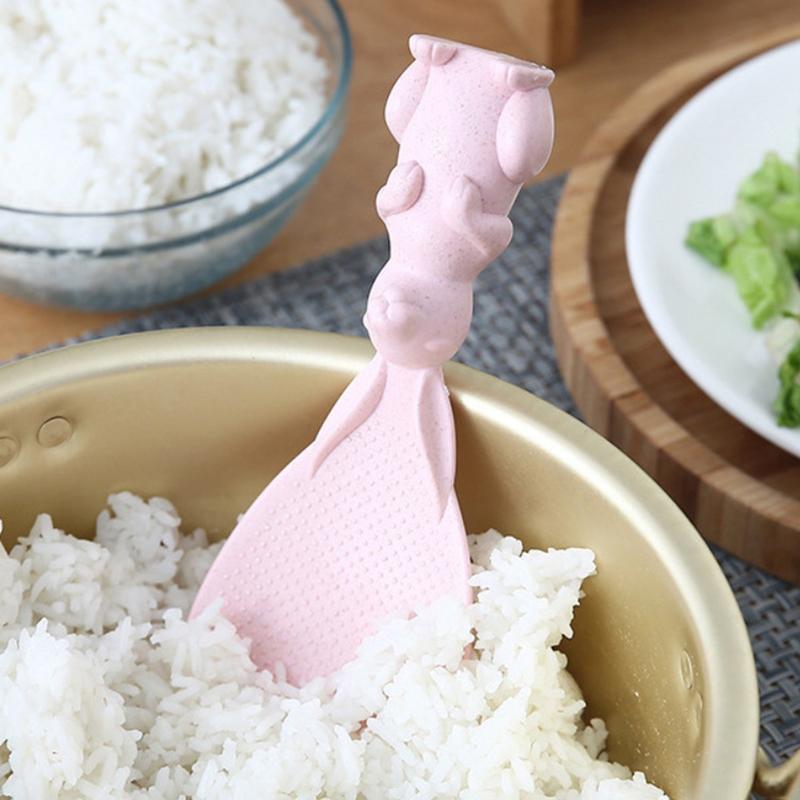 Home Wheat Straw Rice Spoon Can Stand Up Rabbit Rice Shovel Rice Cooker Rice Spoon Creative Non-Stick Rice Cartoon Rice Spoon