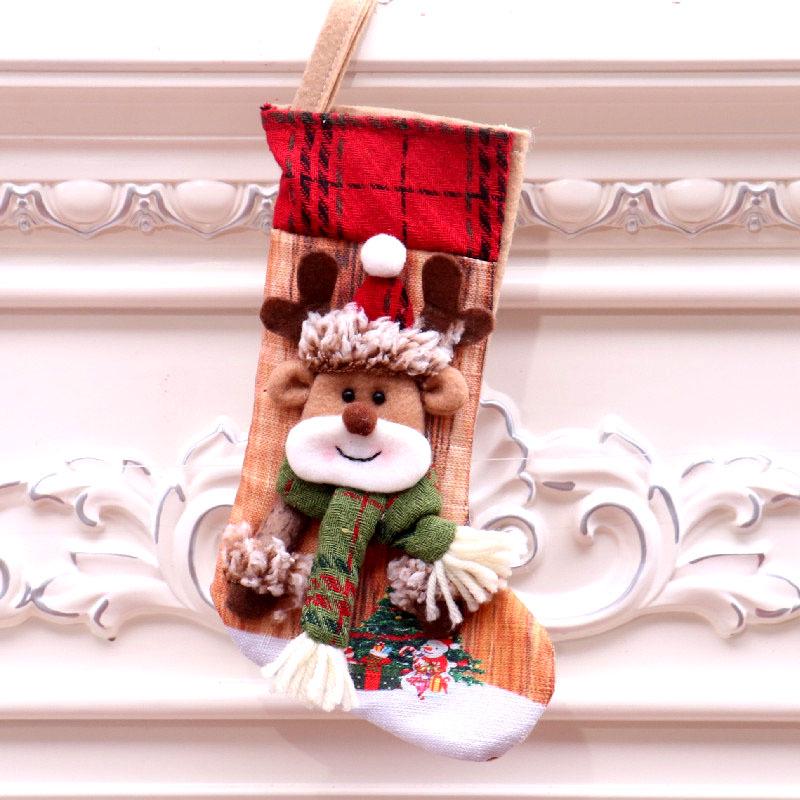 European & American Style Christmas Gift Bags - Old Man & Snowman Decorations for Kids