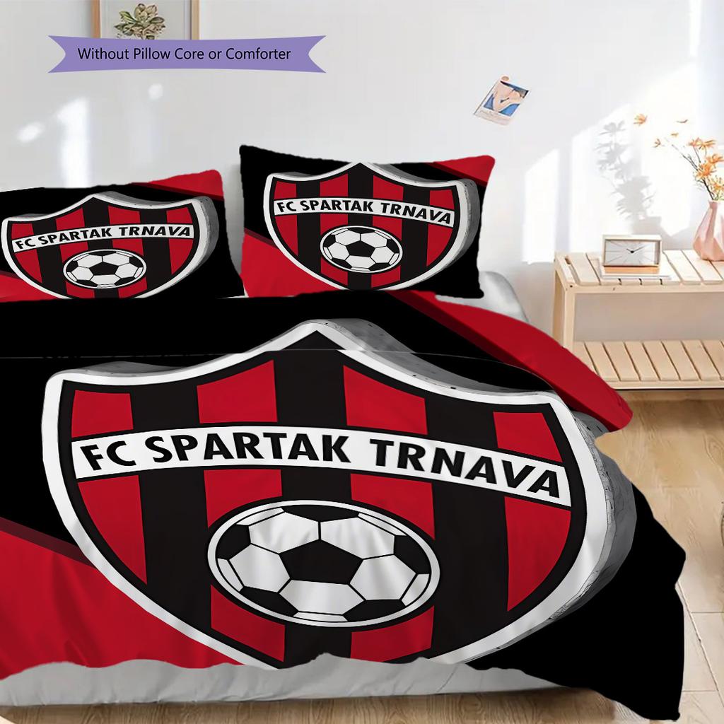 FC Spartak Trnava - sada povlečení, prošívaná deka, povlak na polštář, bytová dekorace, dárek k narozeninám (1 * povlak na peřinu + 2 * povlak na polštář, bez jádra)