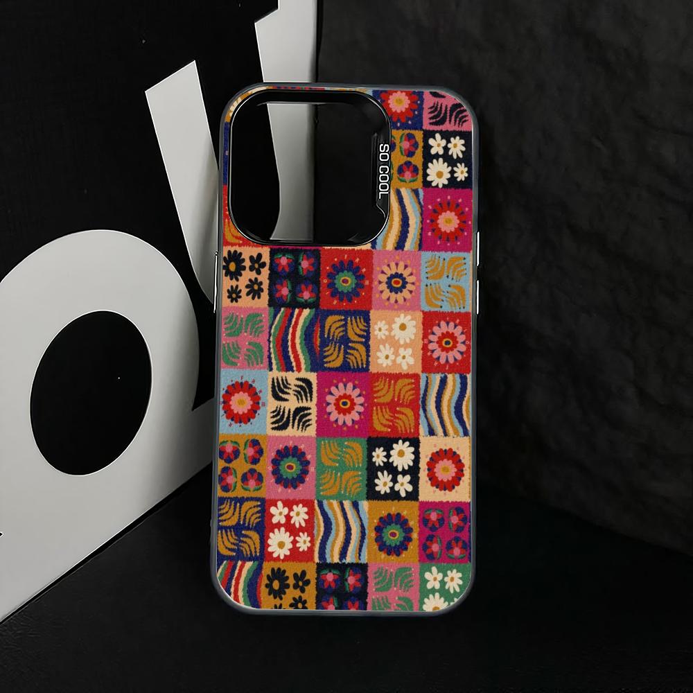 Retro Checkered Printed Phone Case Suitable for iPhone 17 16 15 14 13 12 11 Pro/Max/Plus Anti Drop and Shockproof Back Cover