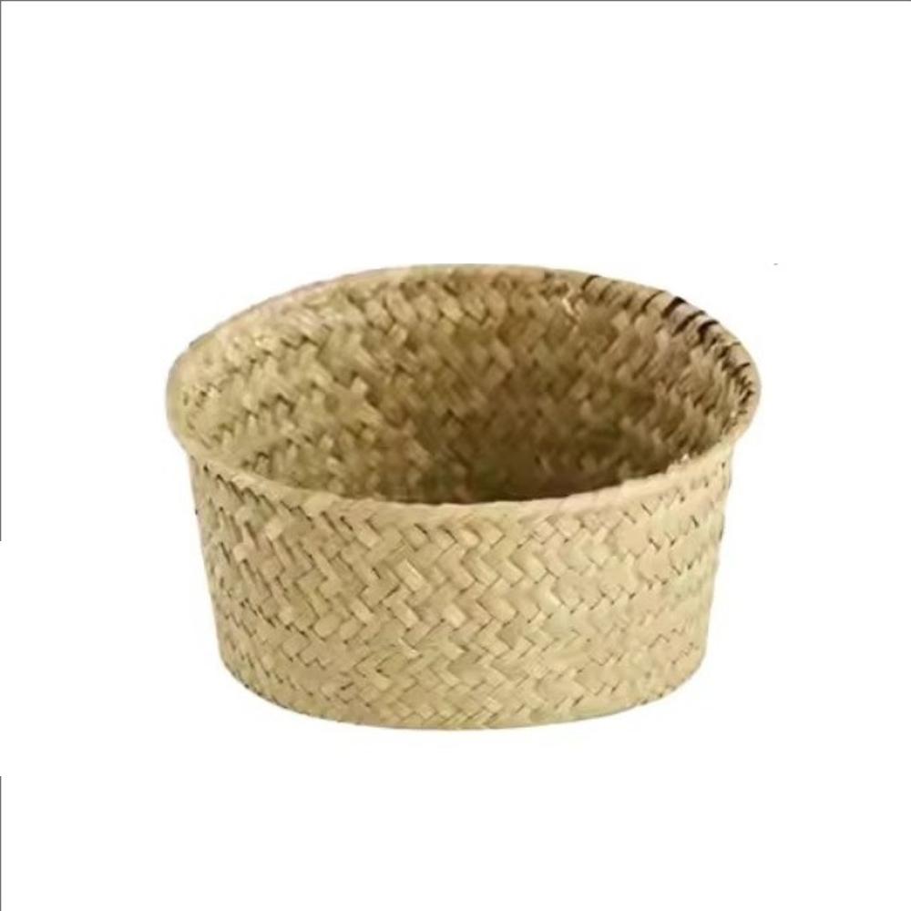 Imitation Rattan Rattan Storage Baskets Home Desktop Decoration Sundries Organizer Kitchen Storage Basket Multi-Purpose Home