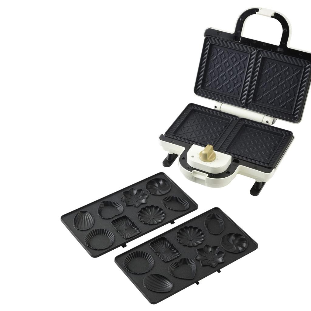 BRUNO Electric Hot Sandwich Maker with Double Petit Gateau Plate, BOE044-GATEAU, for Breading All the Way To the Crust