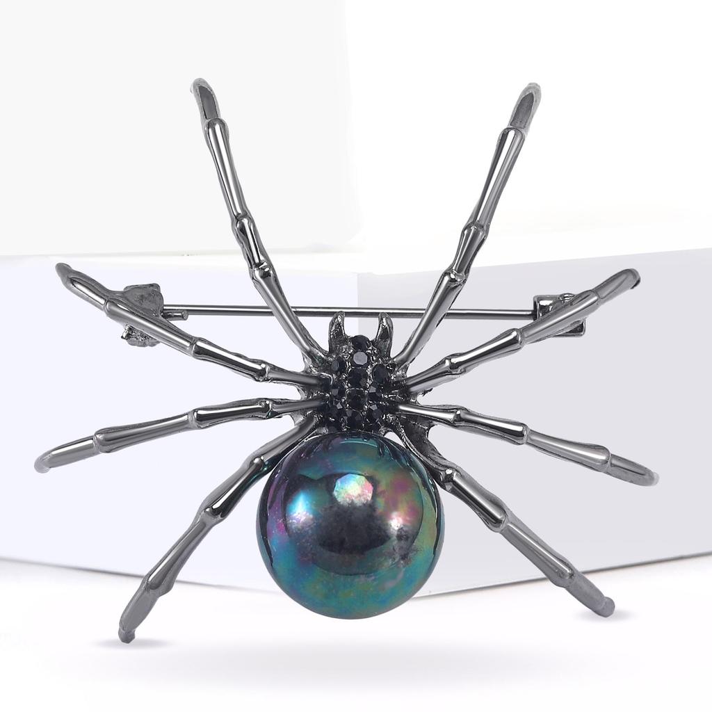European & American Style Rhinestone Spider Brooch - Vintage High-End Unisex Clothing Accessory