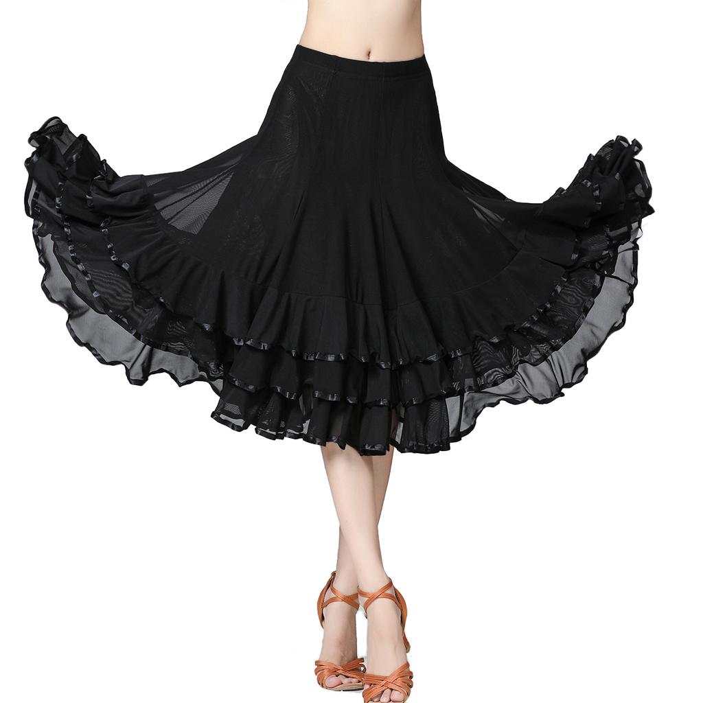 Flamenco Ballsaal Tanzkleid Kurzer Rock Damen Kostüm, Taille 60-98cm