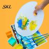 Oval Paint Palette with Thumb Hole, Portable Artist Large Mixing Painting Tray for Acrylic Oil Watercolor Multi-section