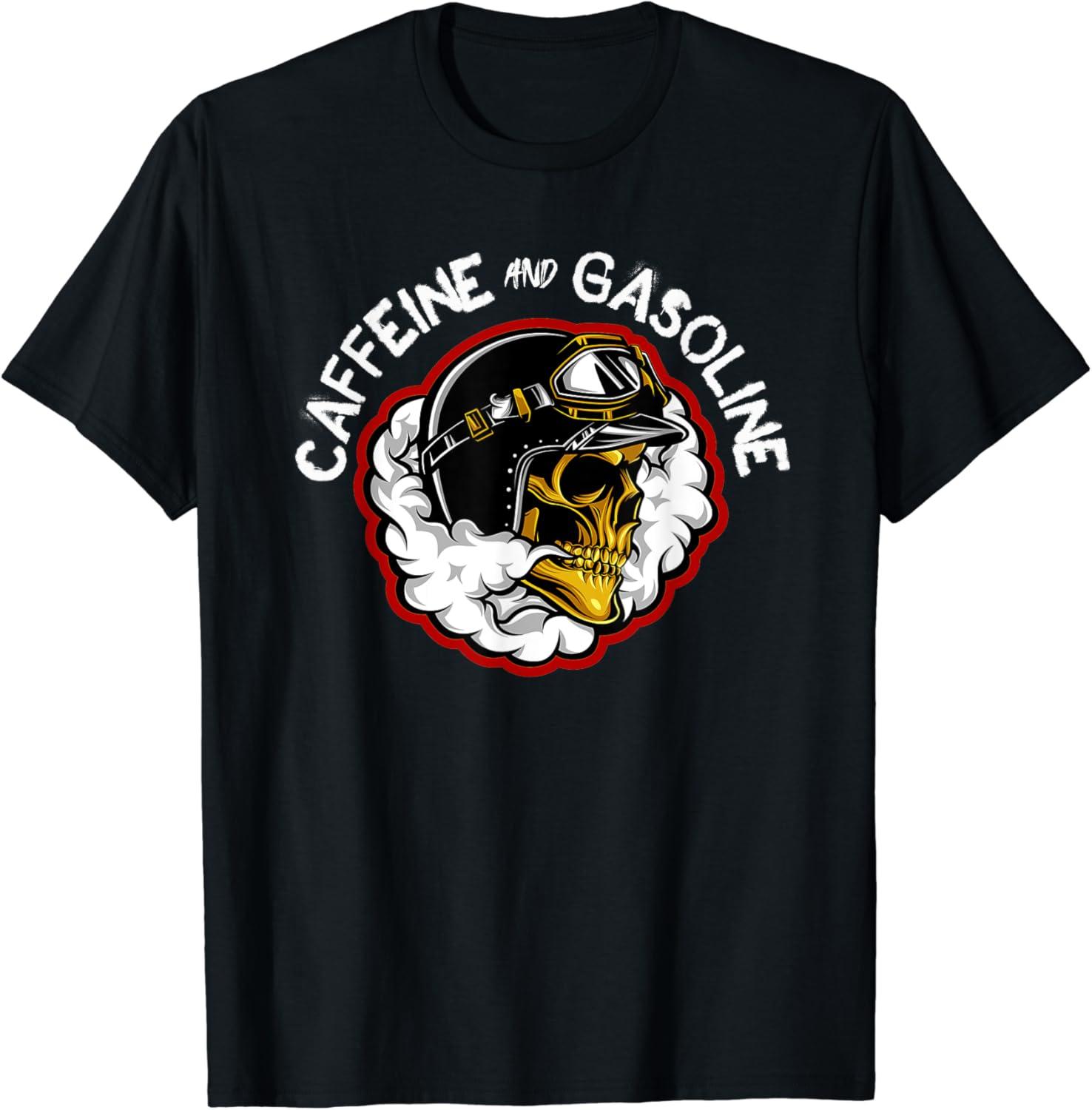 

Caffeine & Gasoline Graphic Cotton T-shirt Unisex Men Women Summer Luxury Brand Tops Short Sleeve Classic Fashion Tee Essentials M