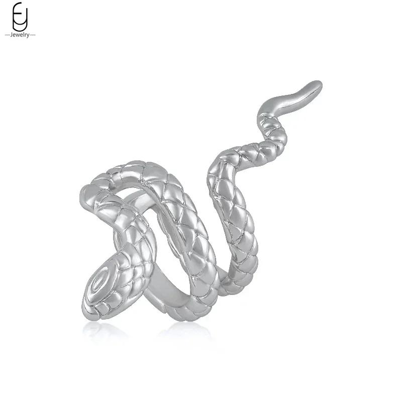 925 Silver Needle Vintage Snake Earrings Women Gold Round Ear Clips Punk Style Fashion Hoop Earrings Women Jewelry