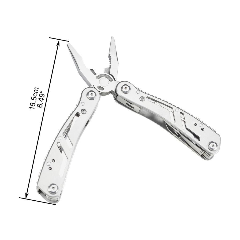 Pliers Knife Can Opener Household Folding Pliers Screwdriver 11 in 1 with 10 Bits for Emergency HFS(R) Multi-function Multi-tool