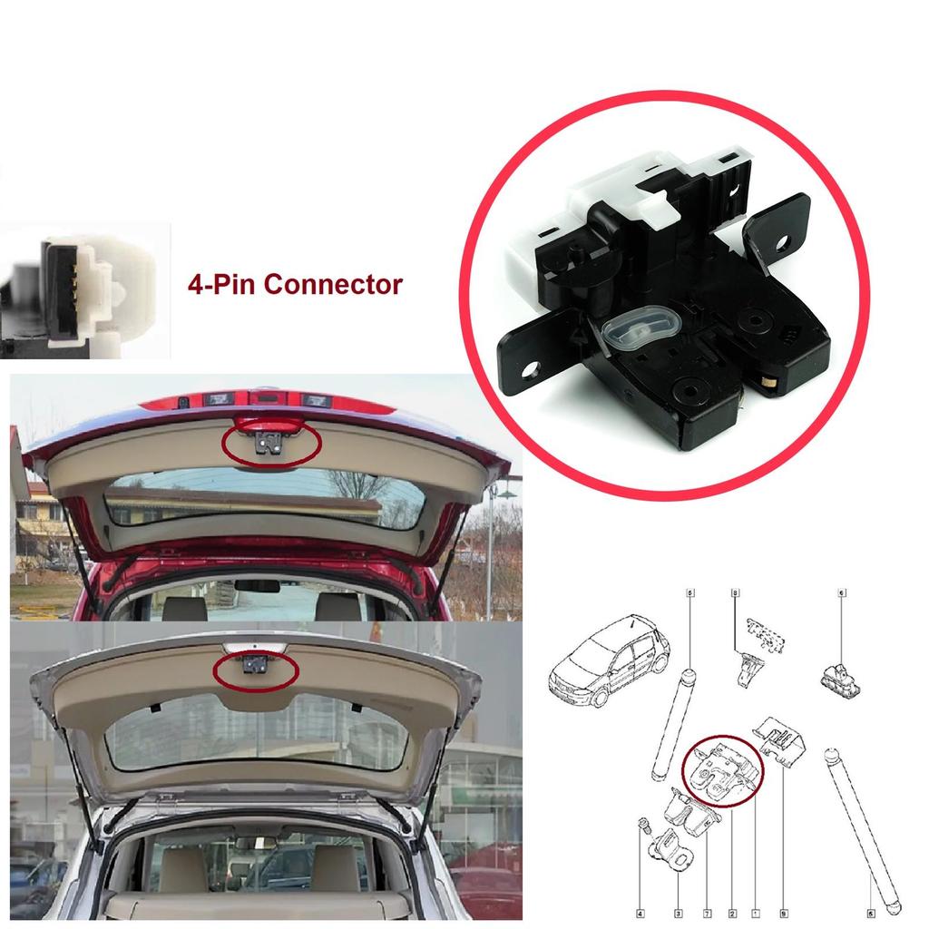 BDP93 Tailgate Boot Lock Mechanism for Renault Clio MK3 Megane Scenic MK2 Modus Nissan Micra 3 K12 Tiida Qashqai J10 8200947699
