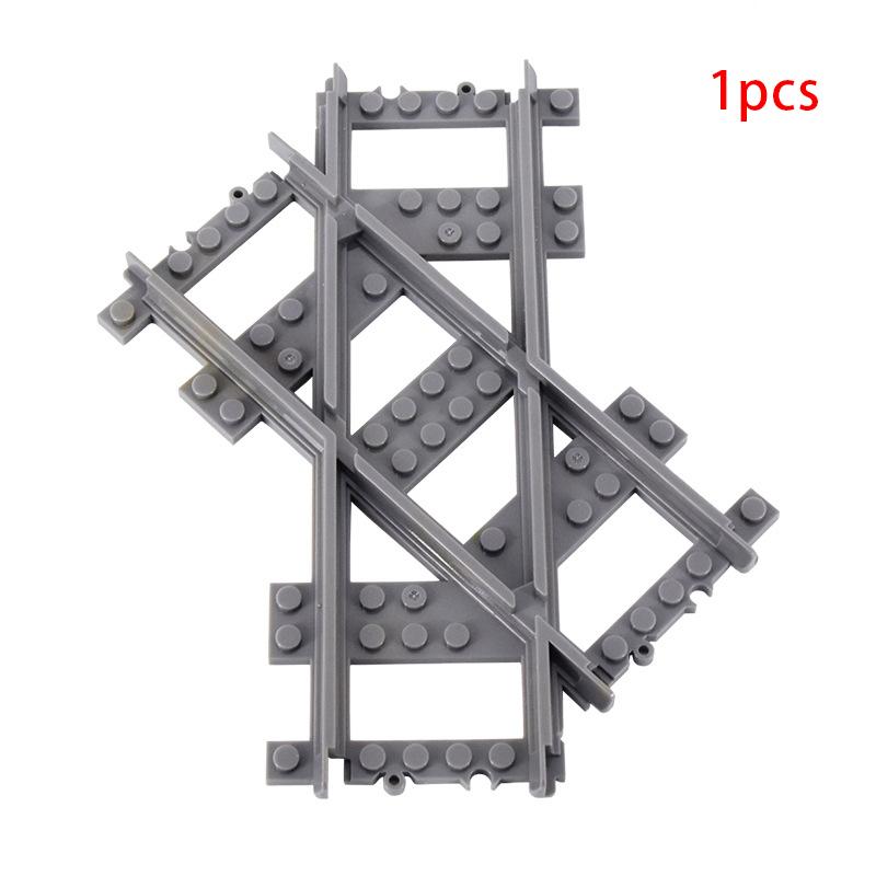 City Trains Left and Right Points Flexible Switch Railway Crossing Tracks Rails Forked Straight Curved Building Block Bricks Toy
