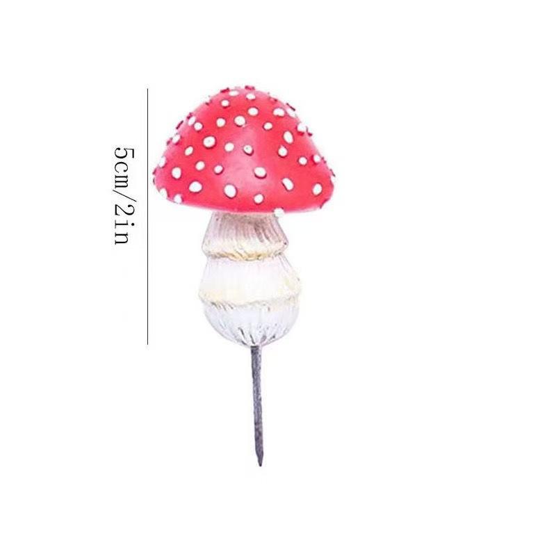 

1PC A Must-Have For Rural Style Home Decoration! Luminous Red Mushroom Micro Landscape Ornament, Courtyard Potted Plant Shaped Handicraft small красный
