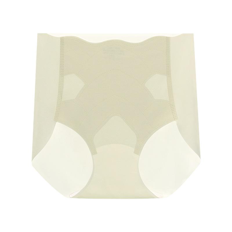 Ladies Summer Ice Silk Cool Antibacterial Crotch Shape Hip High Waist Belly Triangle Briefs