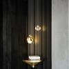 Nordic Luxury Crystal LED Chandelier Double Head Long Line Hanging Lamp For Home Decor Restaurant Bar Bedroom Pendant Lights