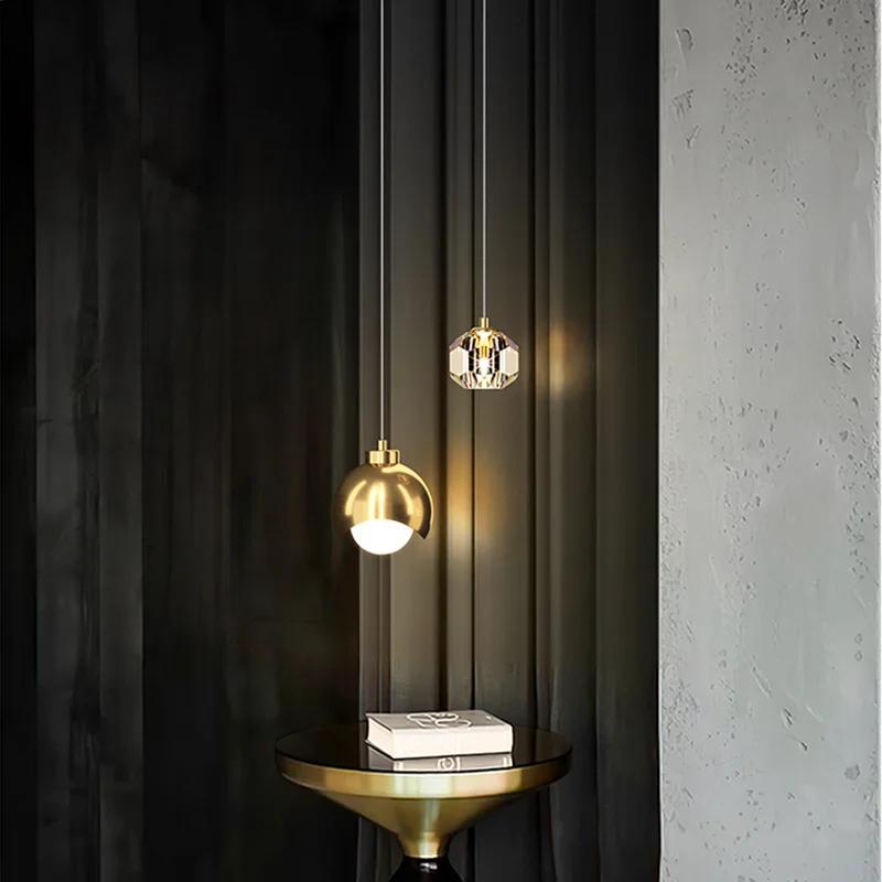 Nordic Luxury Crystal LED Chandelier Double Head Long Line Hanging Lamp For Home Decor Restaurant Bar Bedroom Pendant Lights
