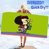 Mafalda Cartoon Print Beach Towel, Large Soft Quick Dry Towel for Beach Camping Swimming