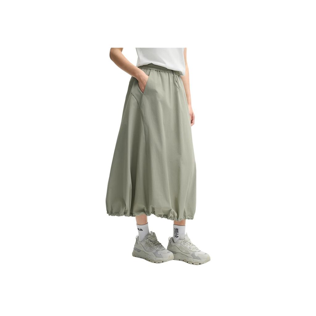 New FILA ORIGINALE Casual Long Skirt Women's Green Khaki F51W529307F-DK