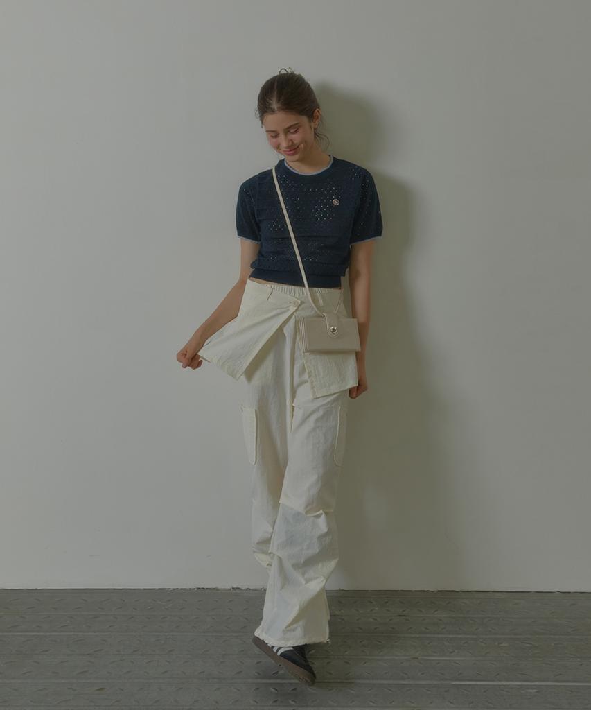 ANOETIC Anc Button Wrap Parachute Pants_Ivory