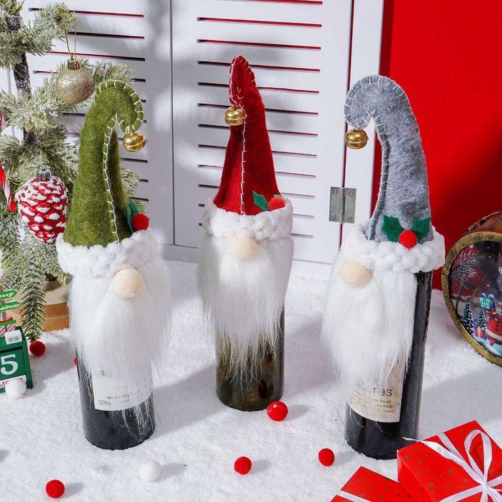 

Santa Snowman Champagne Cover Exquisite Wine Bottle Decoration New Xmas Ornament Table Decor