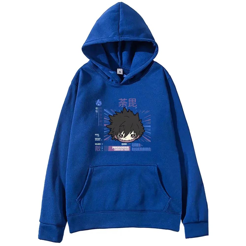 Japanese Anime My Hero Academia Dabi Hoodies Men Women Manga Print Long Sleeve Pullover Sweatshirts Casual Clothing