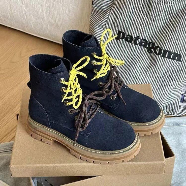 

Женские короткие ботинки Martin из мягкой британской кожи с толстой подошвой, тонкие ботинки из ревеня 40 чёрный