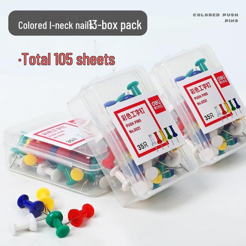 Deli Colorful Metal Pushpins