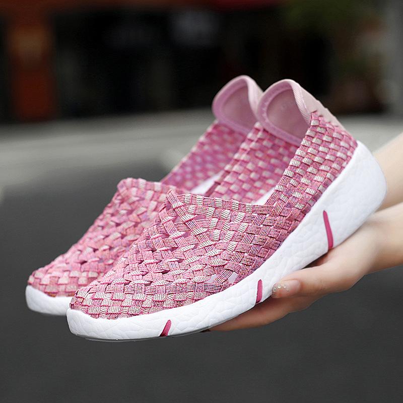 

Модная женская обувь, летние кроссовки, легкие повседневные туфли на плоской подошве, удобная обувь для ходьбы, женские мокасины без застежек, большой размер 35-42 35