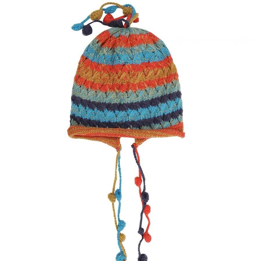 Personalized Fashion Hand Hook Colorful Ball Ladies Winter Student Hat Adult Versatile Knitted Hat Warm Ear Protection Tide