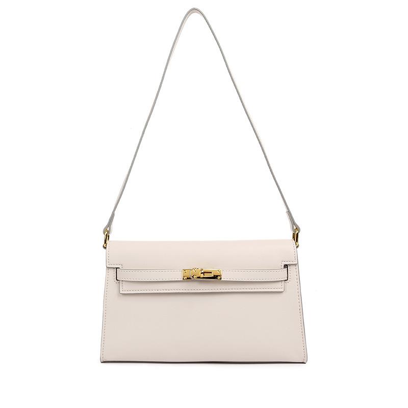 

New Genuine Leather Solid Color Underarm Bag, Women s Shoulder Bag, Crossbody Fashion Bag, Women s Versatile Small Square Bag