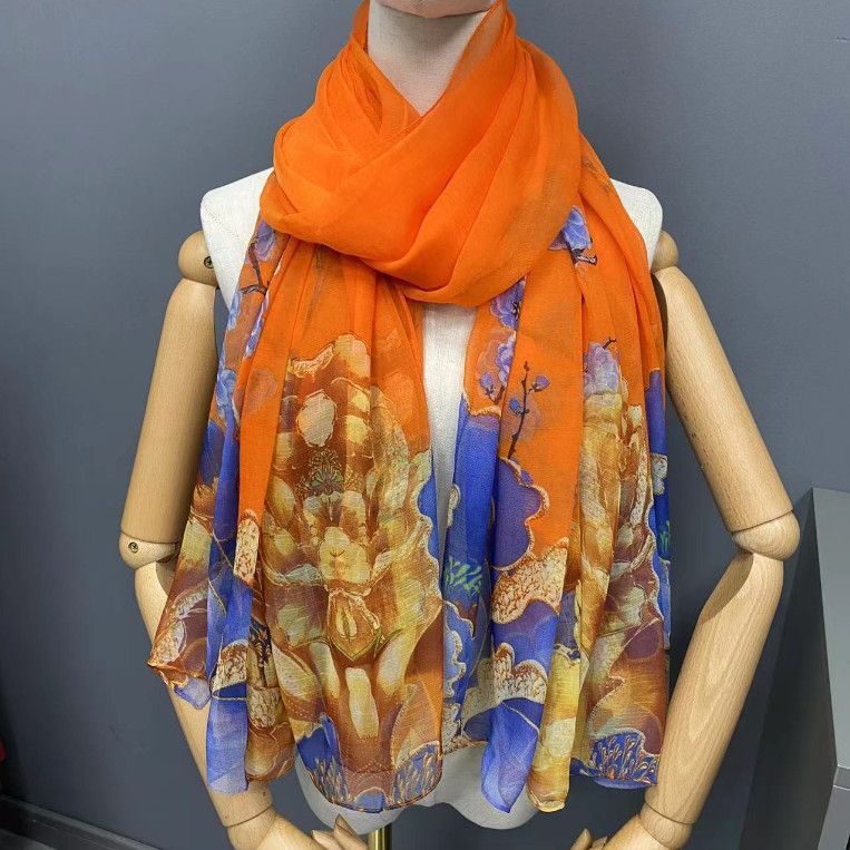 Yourou yarn ginkgo biloba beach towel travel vacation 111 * 181cm silk scarf women's elegant fashion scarf