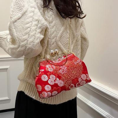 Embroidery Contrasting Color Messenger Bag Bag Women's Fashion High-end Niche Design Single Shoulder Handbag