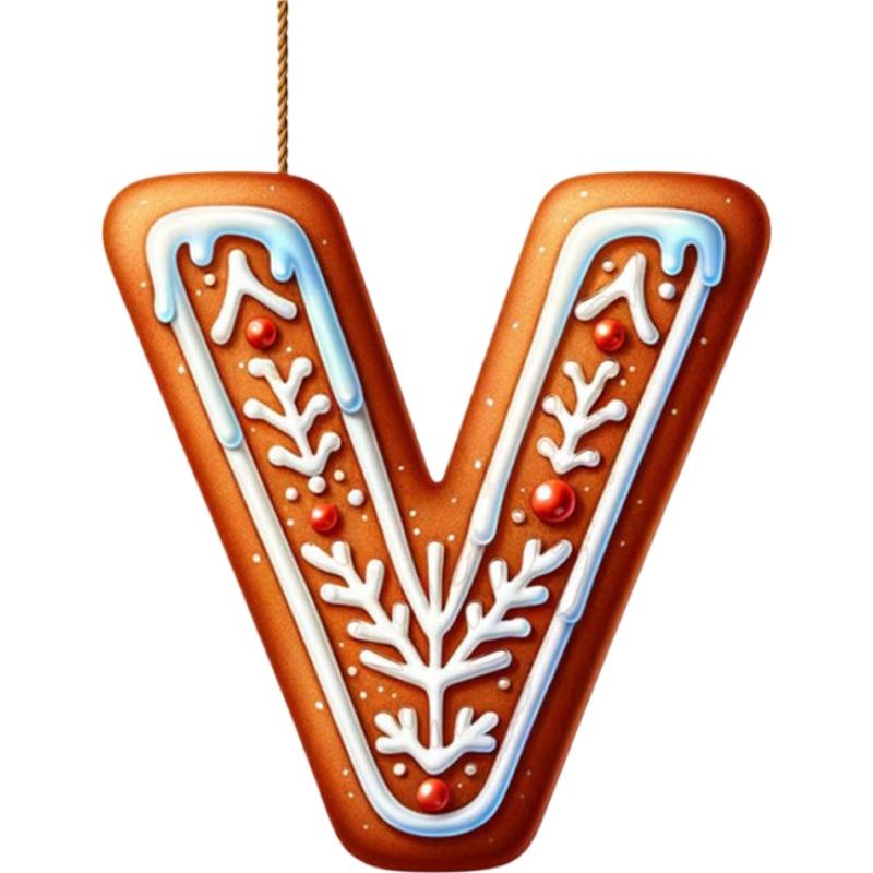 26 Letter Acrylic 2D Flat Christmas Letter Pendant Christmas Tree Hanging Pendent Ornament Keychain Holiday Party Decor Supplie