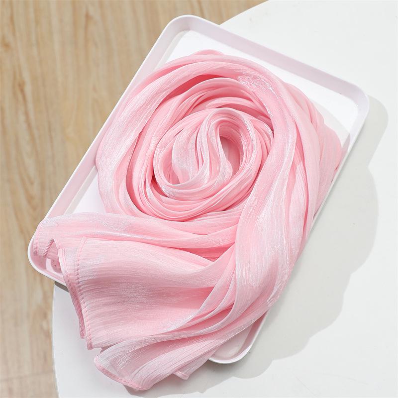 2025 Frühling/Sommer Damen Seidenschal: Leichter, einfarbiger Sonnenschutzschal