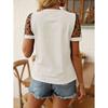 2026 New Polka Dot Mesh Patchwork Short Sleeve T-Shirt for Women, Elegant and Stylish Round Neck Top