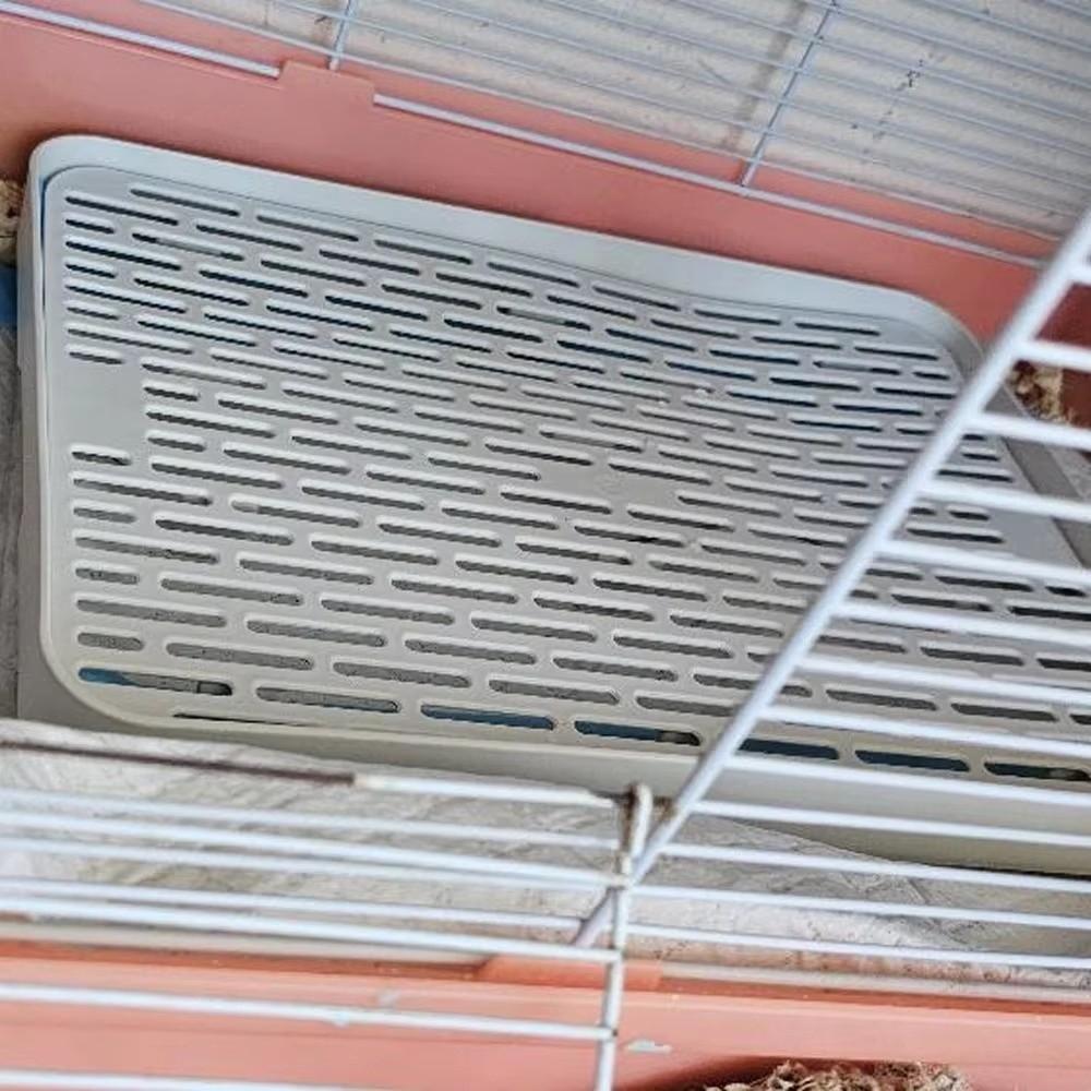 Doppelschichtige Haustiertoilette aus Kunststoff Ecktoilette für Kaninchen Kaninchen-Katzenstreubox Für Frettchen Hamster