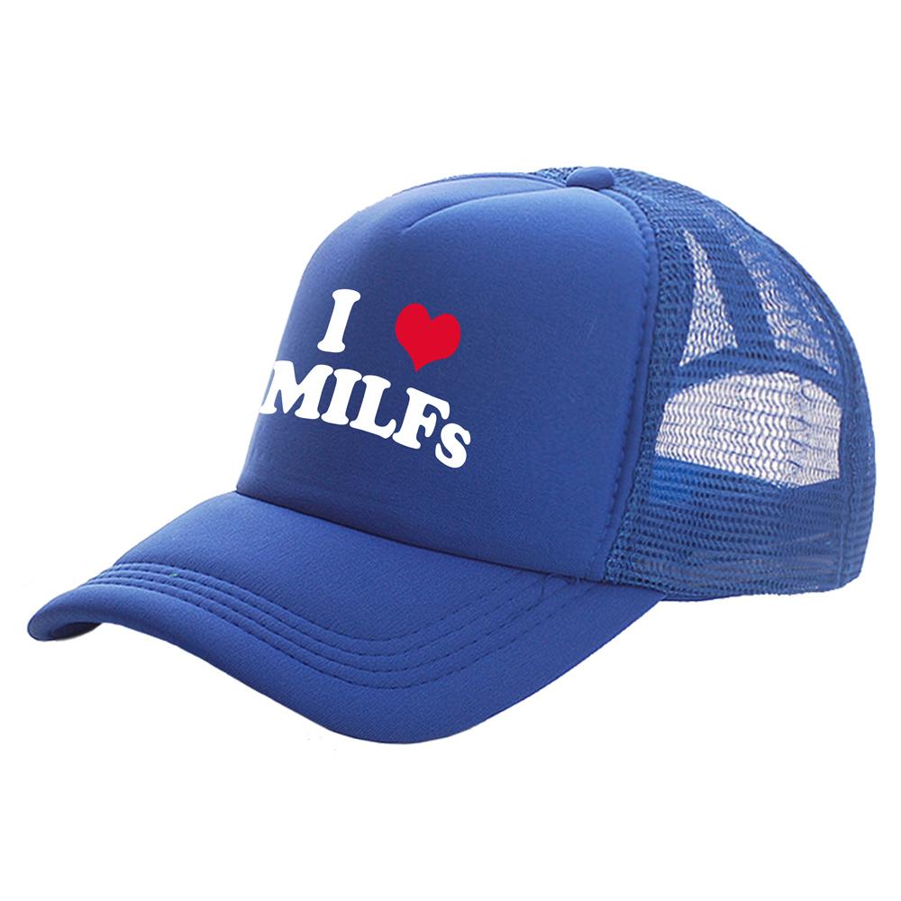 Amo le MILF Cappellini da camionista Unisex Divertenti Cappello con Umorismo Cappellino da baseball Fresco Estivo Rete Traspirante Unisex Cappellini MZ