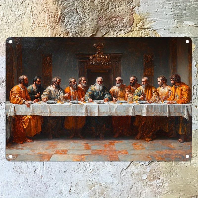 Religious Aluminum Wall Art The Last Supper Christian Metal Decor xin 20x30cm(7.8x11.8inch)