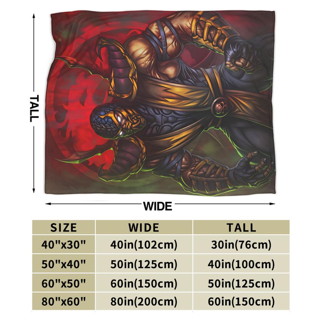 Mortal Kombat II Flannel Blanket Vintage Game Warm Bedding Throws for Living Room Camping Print Bedspread Sofa Bed Cover