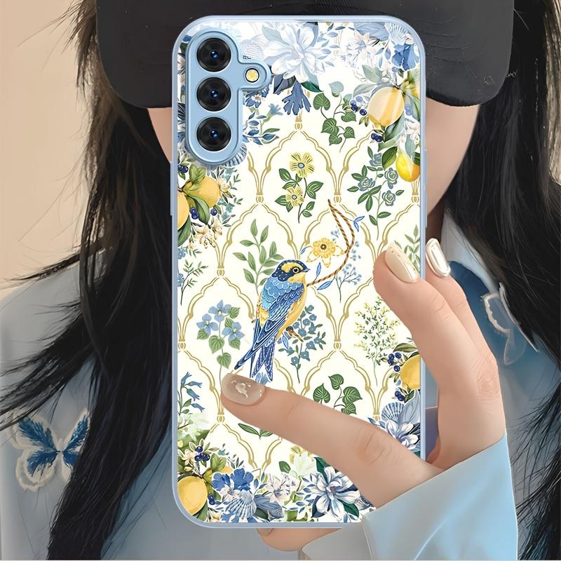 Flower, Bird, Lemon Pattern Tempered Glass Phone Case for Samsung Galaxy S26 S25 S24 S23 S22 S21 S20 fe/plus/Ultra Anti Drop