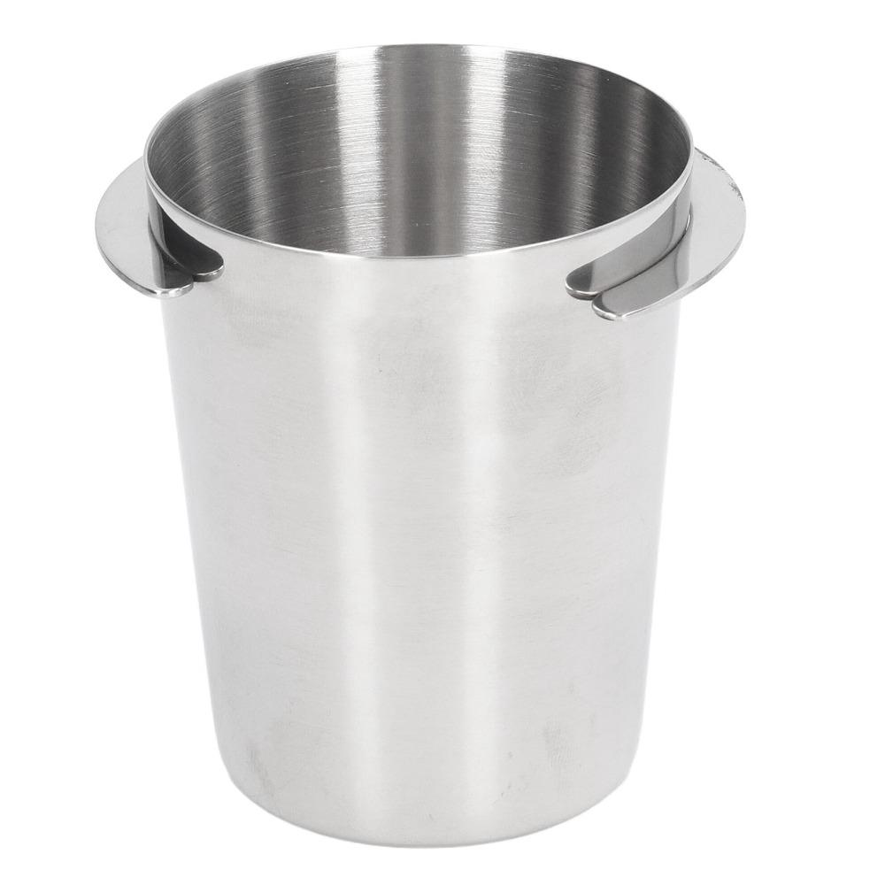 Smooth Surface Espresso Dosing Cup Silver Coffee Measuring Cup Espresso Powder Transfer