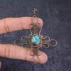 Labradorite Gemstone Handmade Copper Wire Wrap Cross Jewelry Pendant 3.15" H8n74