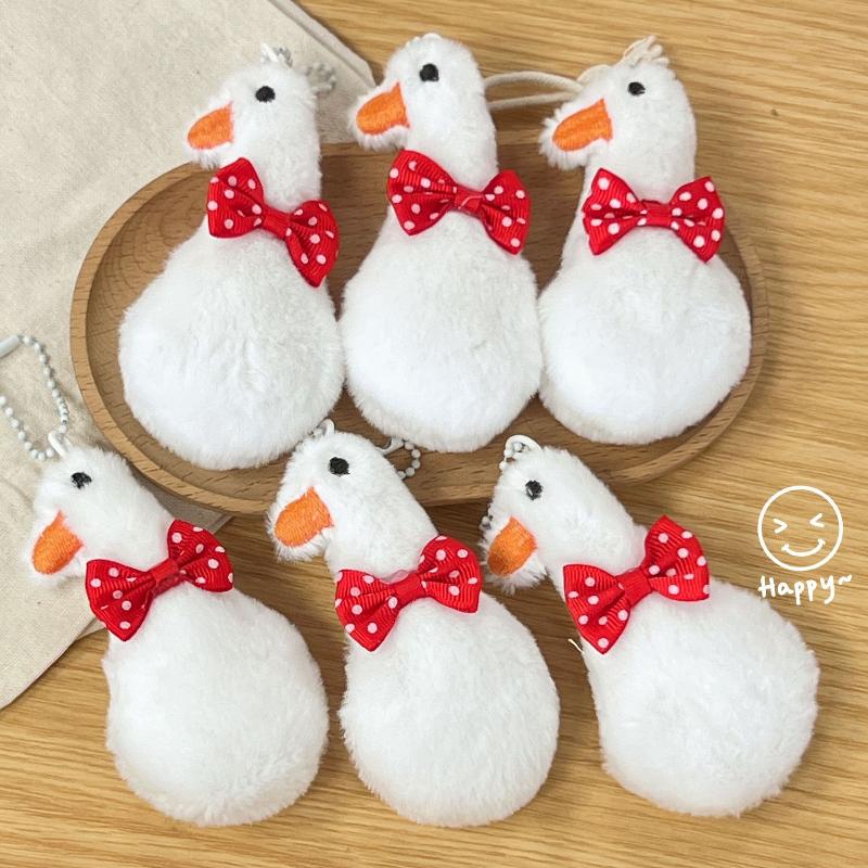 1/2Pcs Tuna Fish Block Goose Animal Plush Keychain Kawaii Doll Pendant Cartoon Animal Key Chains Charm Backpack Pendant Ornament